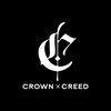 White logo and text 'Crown x Creed' on a black background